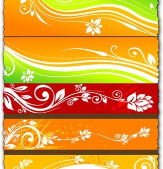 Vector banners with floral designs