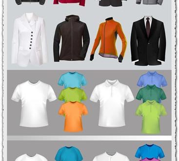 Costumes and tshirts vector materials