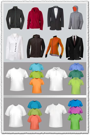 Costumes and tshirts vector materials