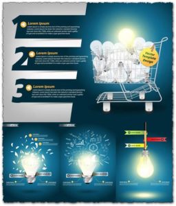Creative bulb lights vectors