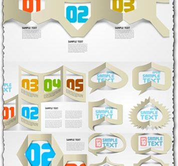 Creative folded papers vectors