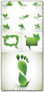 Creative green leafs vectors