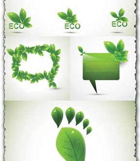 Creative green leafs vectors