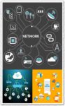 Creative network with flat icons vector
