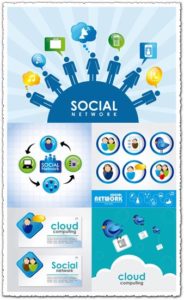 Creative social network vector cards