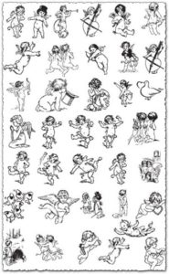 Cupid cartoon sketches vector