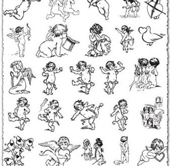 Cupid cartoon sketches vector