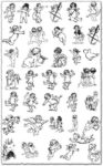 Cupid cartoon sketches vector