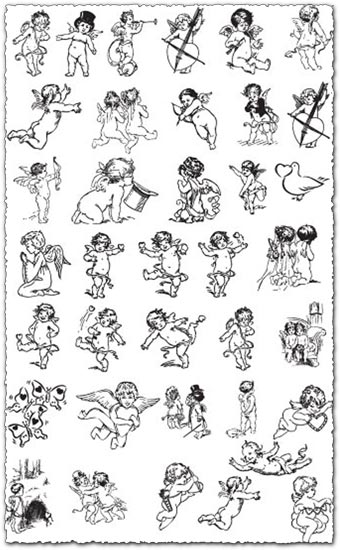 Cupid cartoon sketches vector