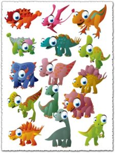 Cute baby dinosaurs cartoon vector