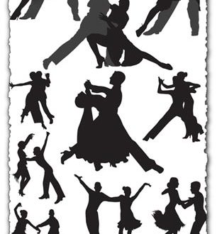 Dancing tango silhouettes vector