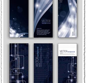 Dark technology vector banners