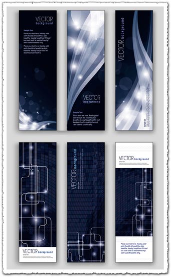 Dark technology vector banners