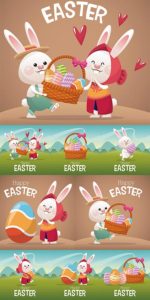 Decorative Easter greetings vector ornaments