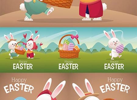 Decorative Easter greetings vector ornaments