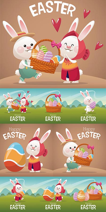 Decorative Easter greetings vector ornaments