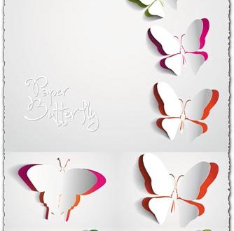 Decorative paper butterfly vectors