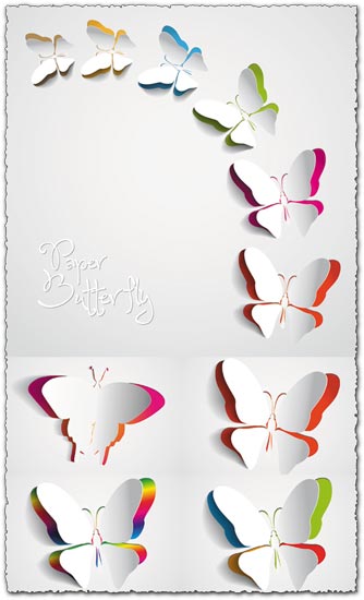 Decorative paper butterfly vectors