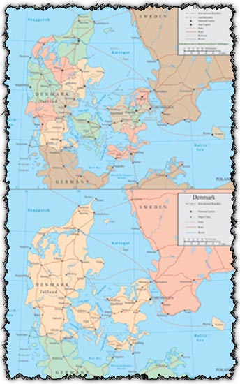 Denmark map vector