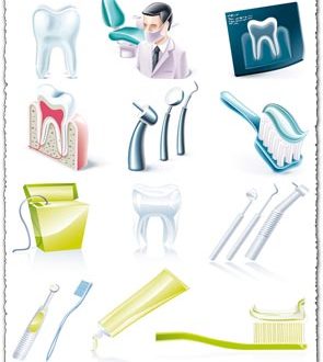 Dental icons vector elements