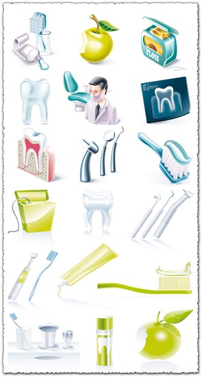 Dental icons vector elements