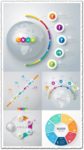Diagrams infographic stickers vectors