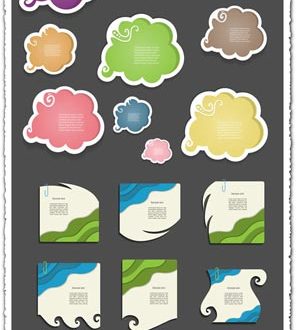 Dialog box shaped labels vector