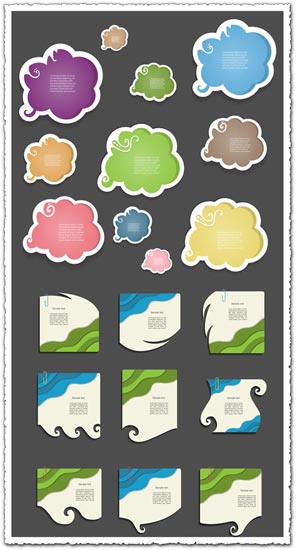 Dialog box shaped labels vector