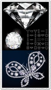 Diamond with geometric shapes vector