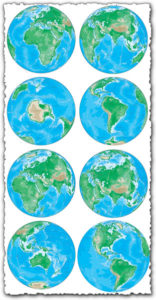 Different angles of earth vector