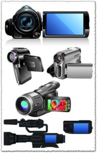 Digital camcorders and cameras vectors