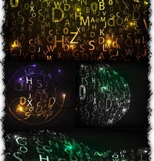 Digital collage words vectors