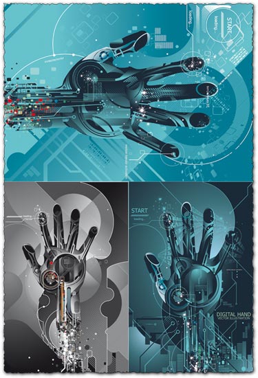 Digital hand vectors
