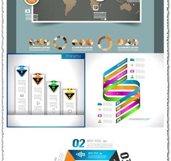 Digital labels infographics vector