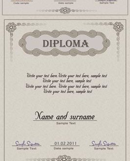 Diploma certificate and coupon template