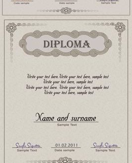 Diploma certificate and coupon template