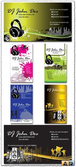 6 Photoshop clubbing business cards templates