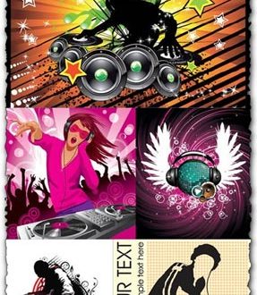 DJ posters vector templates