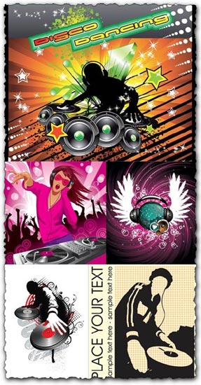 DJ posters vector templates