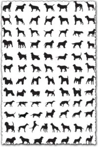 Dog silhouettes vector shapes