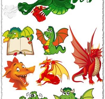 Dragons cartoon vectors design