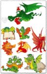 Dragons cartoon vectors design