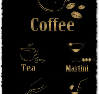 Drink vectors with black background