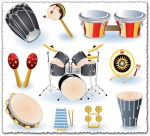 Drums music vectors