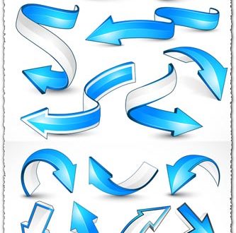 Dynamic 3D blue arrows vector