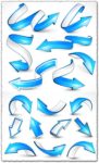 Dynamic 3D blue arrows vector