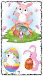 Easter bunny and eggs vectors