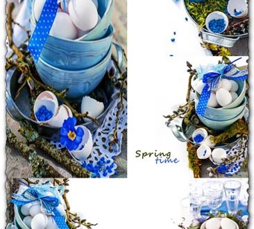 Easter cards in spring tonality