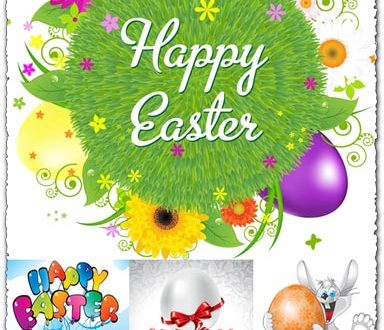 Easter cartoon vectors with eggs and rabbits