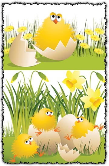 Easter chickens templates
